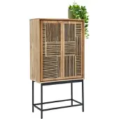 Momax Highboard Tarim Schwarz/Akaziefarben