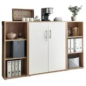 Mid.You Aktenschrank Office Edition Sw Set 2 niedrig Weiß/Eiche