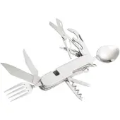 Semptec 14in1-Edelstahl-Klappbesteck und Taschenmesser für Camping und Outdoor