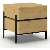 Bessagi Home Nachttisch Jasmina Schwarz/Eichefarben MDF