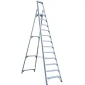 Asc Eurostairs Stufenstehleiter einseitig eloxiert mit Plattform 12 Stufen