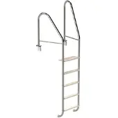 Edelstahl Eichenwald Poolleiter Modell 07 Marina Öffentlich Einbauhalterung Beckentiefe 1620mm 5 Stufen