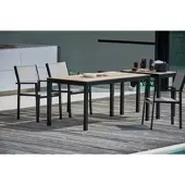 Jan Kurtz Outdoor Tisch Quadrat Teak / schwarz 140x80
