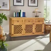 1a Direktimport Original Mexico Sideboard - 3 Gittertüren, Pinie massiv