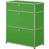 USM United Soft USM Haller Highboard mit zwei Klapptüren, zwei Zwischentablaren Grün