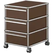 USM United Soft USM Haller Rollcontainer, mit drei Schubladen Braun