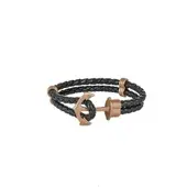 HAFENKLUNKER - Anker Armband - schwarz rosegold matt