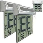 INFACTORY 2er-Set Solar-Fensterthermometer, großes Display, Außentemperatur