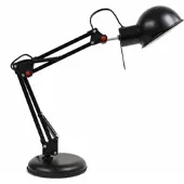 Papuq Tischlampe, schwenkbar im Retro-Industrie-Stil, matt schwarzes Finish, Fassung E27.