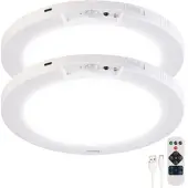 Luminea 2er-Set LED-Akku-Decken- & Wandleuchte, Bewegungssensor, Fernbedienung