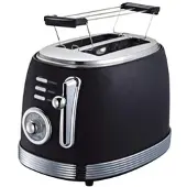 Insido Toaster Retro aus Edelstahl in Schwarz