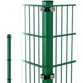Voss.garden Doppelstabmattenzaun Eck-Zaunpfosten + Klemmen, 130cm, grün, zum Einbetonieren