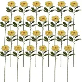 Creativ Green künstliche Pflanze Zinnie, 63cm, gelb, 24er Set