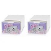 DOMO Living Schreibtisch Ablageboxen 2er-Set Q-Box mini