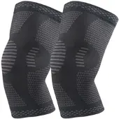 Speeron 2er-Set Knie-Kompressionsbandagen, Größe M, für Laufen, Joggen & mehr