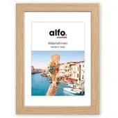 Alfo. Andria 40x50 cm eiche,mit 30x40cm Ppt (kalt-weiß), MDF-Rahmen