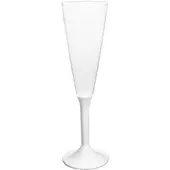 Monouso - Mehrweg Sektglas aus PS Fuß Weiß 160ml 2-teilig (20 Stück)