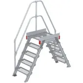 Euroline 512 Überstieg 60° 600mm Stufenbreite 2x5 Stufen Stahl Gitterrost