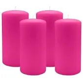 Kopschitz Kerzen 4er Set Adventskranzkerzen Fuchsia Pink Ø 80 x 150 mm