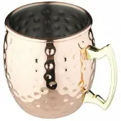 PRIME BAR Rostfreier Stahlbecher "Moscow Mule", Gehämmert, Kupferfarben 420ml