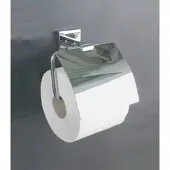 Bravat Quaruna WC-Papierhalter 753910 mit Deckel, chrom, zum Kleben oder Schrauben