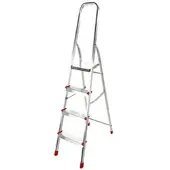 AgriEuro Premium Aluminium-Trittleiter mit Ständer Alice 4, 4 Stufen, 1,49 m