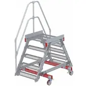 Euroline 512 mobiler Überstieg 60° Stufenausführung Stahl Gitterrost Stufenbreite 800mm 5 Stufen