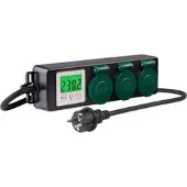 Revolt 3-fach-Outdoor-Steckdosenleiste & -Energiekostenmesser, 3.680 W, IP44
