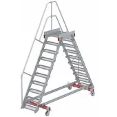 Euroline 512 mobiler Überstieg 60° Stufenausführung Stahl Gitterrost Stufenbreite 600mm 10 Stufen