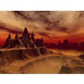 Papermoon Fototapete "Fantasielandschaft", bunt, B:4,5m L:2,8m, Vlies, Tapeten, Fototapete