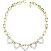 GUESS JUBN06010JWYGT/U Damen-Kette Multi Pavé Herzen Goldfarben