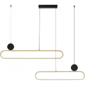 Nova Luce LED Pendelleuchte Liaise dimmbar 49W warmweiss 3000K Schwarz Gold Aluminium 121x6,5cm 9081827