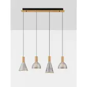 Nova Luce LED Pendelleuchte Voi dimmbar 32W warmweiss 3000K Schwarz Messinggold Glas Metall 87x17cm 9236307