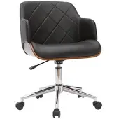 Miliboo Design-Bürostuhl schwarz und dunkles Holz SANDRO