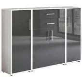 Mid.You Aktenschrank Office Edition Sw Anthrazit Hochglanz/Weiß