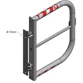 Hailo Professional Schranken mit Knieleiste an Bauwerken Aluminium