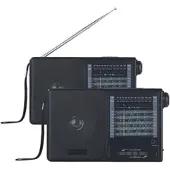 Auviso 2er-Set Analoge 20-Band-Weltempfänger mit FM, MW und 18x KW