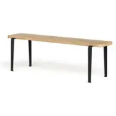 TIPTOE - LOU Bank, 140 x 30 cm, Eiche / graphit schwarz