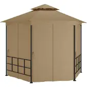 Syfax Pavillon mit Seitenwänden 3,1x2,7 m Taupe