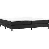 vidaXL Boxspringbett mit Matratze Schwarz 200x200 cm Kunstleder