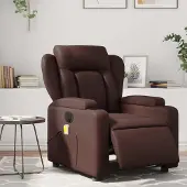 vidaXL Massagesessel Fernsehsesel Elektrisch Braun Kunstleder 3204539
