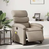 vidaXL Massagesessel Elektrisch Cappuccino-Braun Kunstleder , Klassische Sessel 2024 Neu
