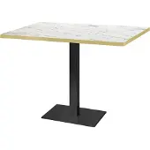Restootab Tisch 120 x 70 cm – Mailänder Calacatta-Marmor mit Messingkanten