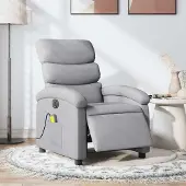 vidaXL Massagesessel Elektrisch Hellgrau Stoff , Klassische Sessel 2024 Neu
