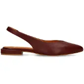 Manfield Bordeauxrote Leder-Slingbacks | Größe 38
