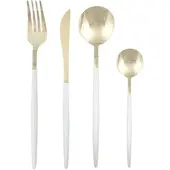 Momax Besteckset Stella Weiß/Goldfarben 16-teilig