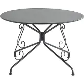 Vente-unique Gartentisch - D. 120 cm - Metall in Eisenoptik - Anthrazit - GUERMANTES von MYLIA
