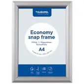 Europel Plakatrahmen Economy, DIN A4, 25 mm, silber eloxiert aus eloxiertem Aluminium, abgerundetes Rahmenp