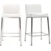 Miliboo Design-Hocker 66 cm Weiß 2er-Set EPSILON