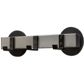 Proregal Magnetische Wandgarderobe mit 3 Haken | HxBxT 10x8x30cm | Schwarz / Silber